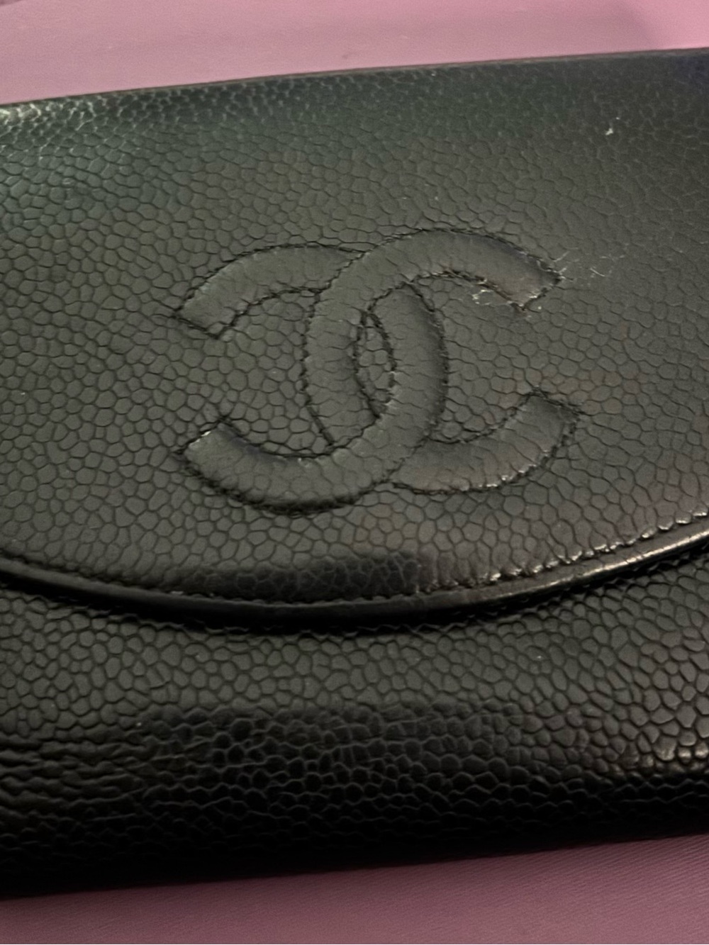 CHANEL Black Quilted Caviar Leather Wallet Embossed CC
Authentic - Picture 2 of 7
